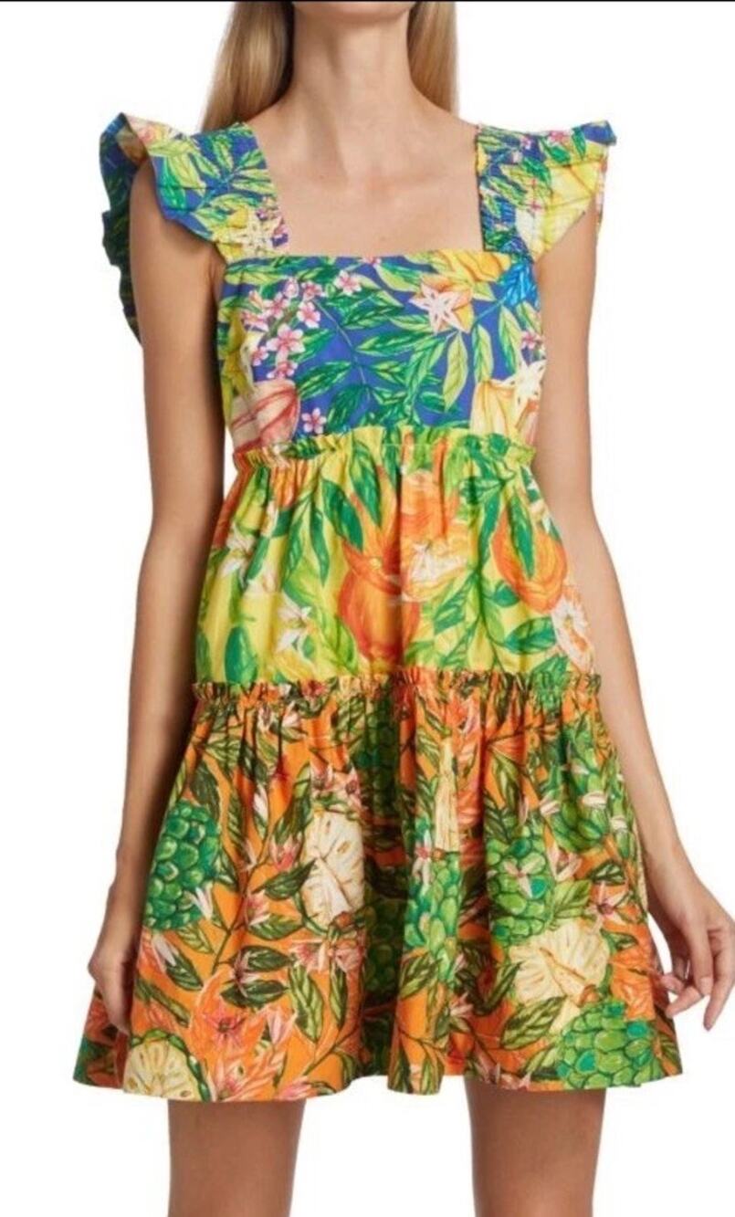 Farm Rio Caipirinha Mini Dress 100% Cotton Size Medium EUC